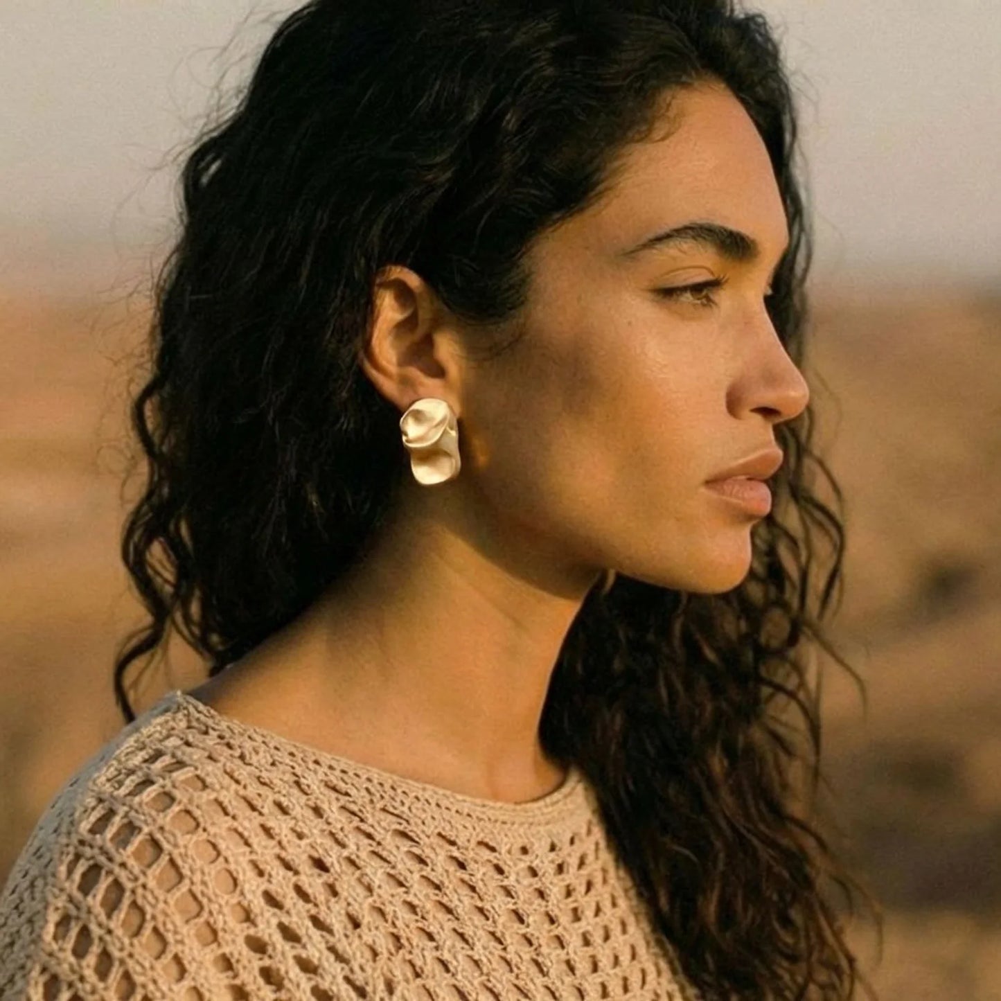 Sculptural Wave Earrings | Najera Studio
